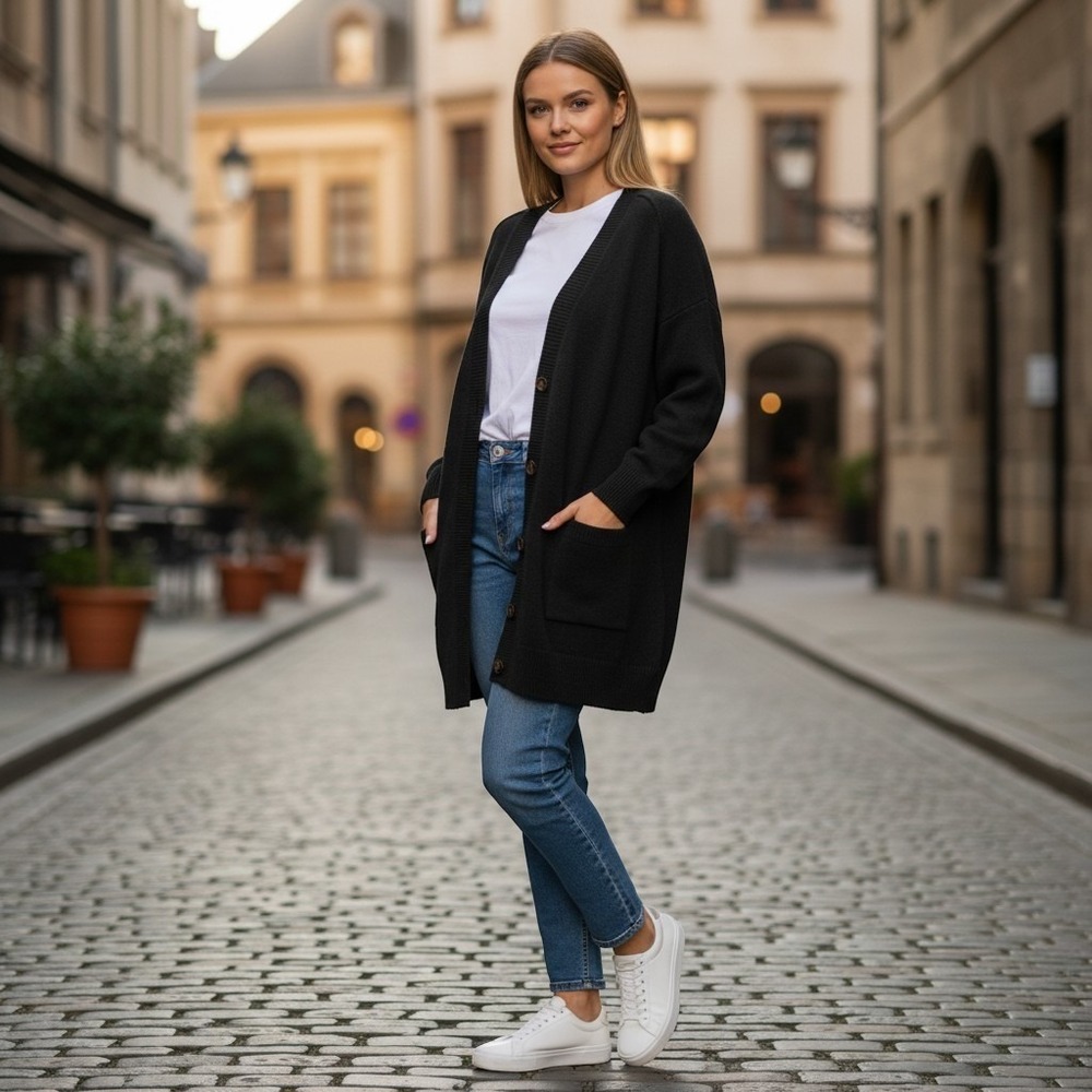 NWT Sonoma Goods for Life Long line Everyday Cardigan L capsule minimalist basic